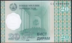 Tacikistan 20 Dram 1999 Çil Pick 12 ( 444 )