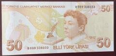 9.EMİSYON 50 LİRA 2.TERTİP B669 338333 ÇİL