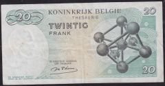 Belçika 20 Frank 1964 Çok Temiz+ Pick 138