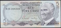 6.Emisyon 2.Tertip 5 Lira K25 268349 Çilaltı Çil