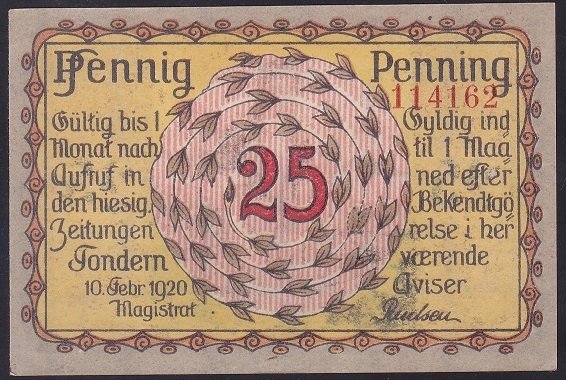 ALMANYA 25 PFENNİNG NOTGELD 1920 ÇİL