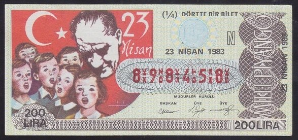 1983 23 NİSAN ÇEYREK BİLET - N SERİSİ