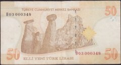 8.Emisyon 50 YTL B03 000348 Çok Temiz