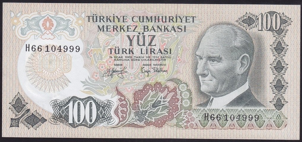 6.EMİSYON 2.TERTİP 100 LİRA H66 104999 ÇİLALTI