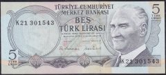 6.Emisyon 2.Tertip 5 Lira K21 301543 Çilaltı