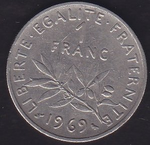 FRANSA 1 FRANK 1969 eski para