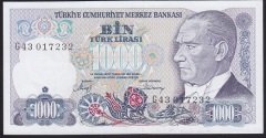 7.EMİSYON 2.TERTİP 1000 LİRA G43 017232 ÇİL