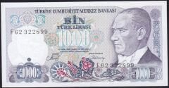 7.Emisyon 2.Tertip 1000 Lira F62 322899 Çilaltı Çil