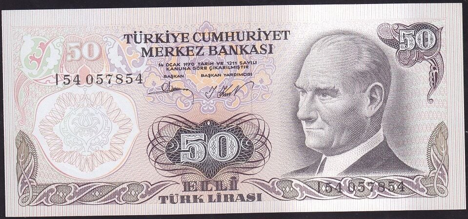6.Emisyon 2.Tertip 50 Lira I54 057854 Çilaltı Çil