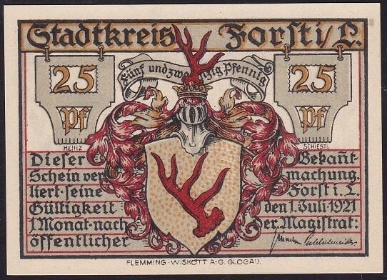 Almanya 25 Pfennig Notgeld 1921 Çil