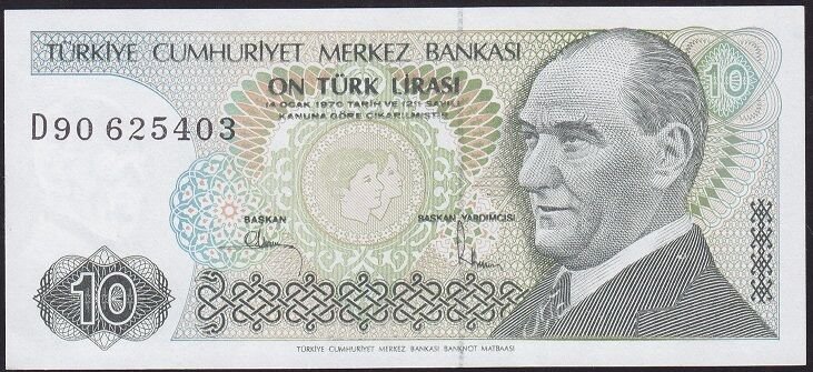 7.Emisyon 2.Tertip 10 Lira D90 625403 Çilaltı Çil