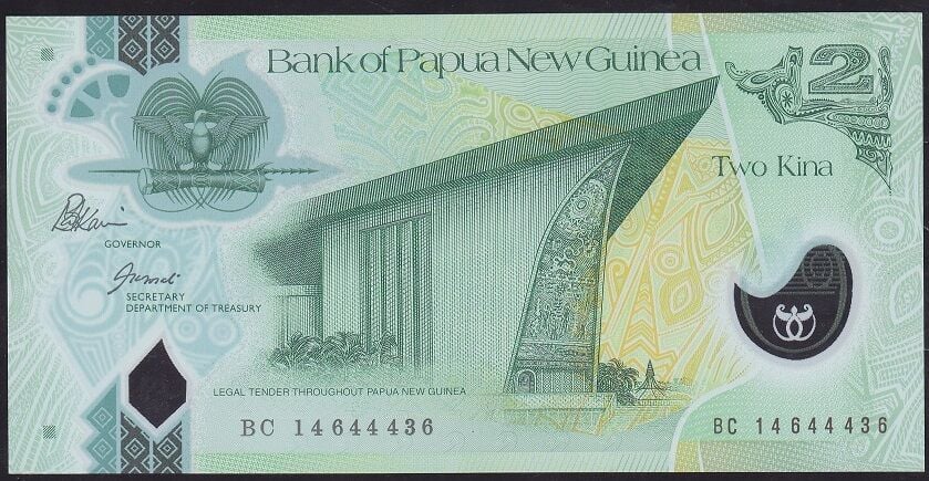 Papua New Guinea 2 Kına 2013 Çil Pick 28c Polimer