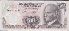 6.Emisyon 2.Tertip 50 Lira J03 220150 Çok Temiz+
