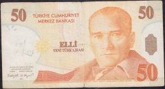 8.Emisyon 50 YTL B01 771498 Temiz