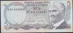 6.Emisyon 2.Tertip 5 Lira K15 433669 Çilaltı