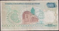 7.Emisyon 1.Tertip 5000 Lira A35 755244 Temiz ( Sol Kulakta içe doğru yırtılma var )