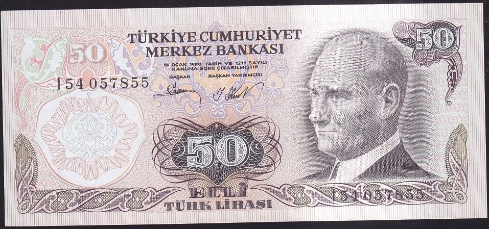 6.Emisyon 2.Tertip 50 Lira I54 057855 Çilaltı Çil