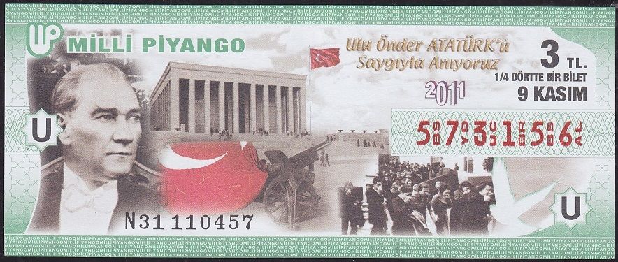 2011 9 Kasım Çeyrek Bilet - U Serisi