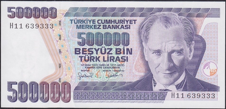 7.EMİSYON 4.TERTİP 500000 LİRA H11 639333 ÇİLALTI ÇİL