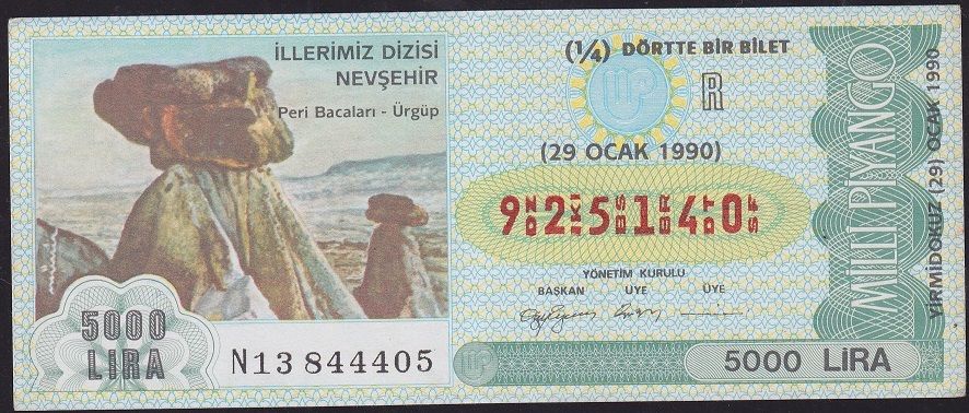 1990 29 Ocak Çeyrek Bilet - R Serisi