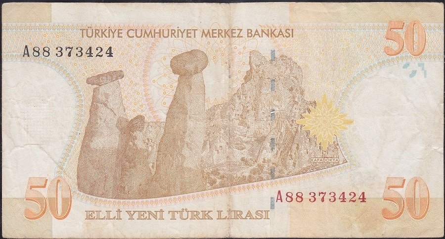 8.Emisyon 50 YTL A88 373424 Çok Temiz