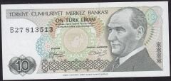 7.Emisyon 1.Tertip 10 Lira B27 813513 Çil Kısa Kaş