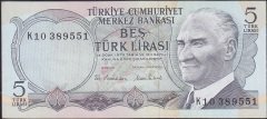 6.Emisyon 2.Tertip 5 Lira K10 389551 Çilaltı