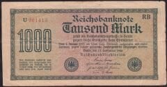 Almanya 1000 Mark 1922 Çok Temiz