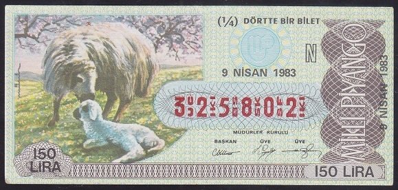 1983 9 NİSAN ÇEYREK BİLET - N SERİSİ