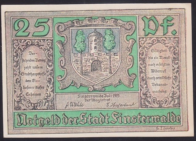 ALMANYA 25 PFENNİNG NOTGELD 1921 ÇİL