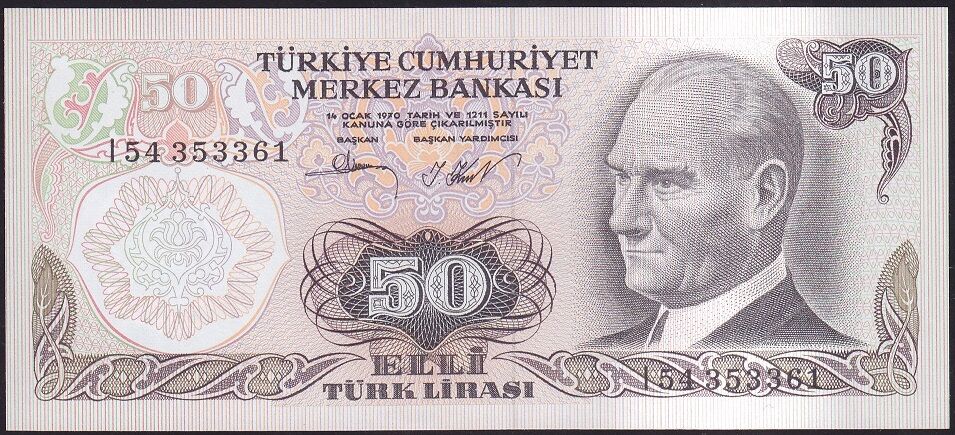 6.Emisyon 2.Tertip 50 Lira I54 353361 Çil