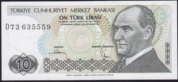 7.Emisyon 2.Tertip 10 Lira D73 635559 Çil