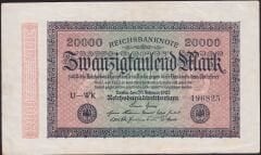Almanya 20.000 Mark 1923 Çok Çok Temiz