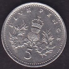 İngiltere 5 Pence 1992