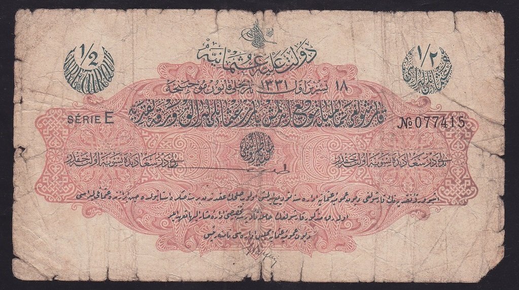 REŞAT 1/2 LİRA 18 EKİM 1331 E 077415 HALİYLE PANFİLİ