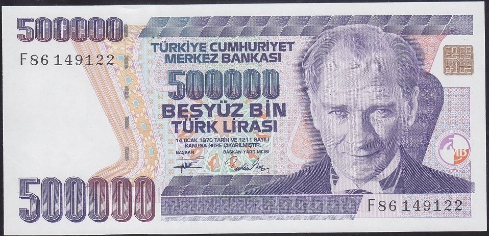 7.EMİSYON 3.TERTİP 500000 LİRA F86 149122 ÇİLALTI ÇİL