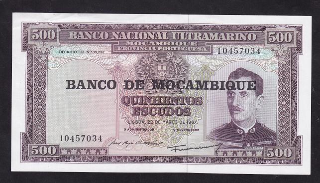 Mozambik 500 Escudos 1976 ÇİL Pick 118