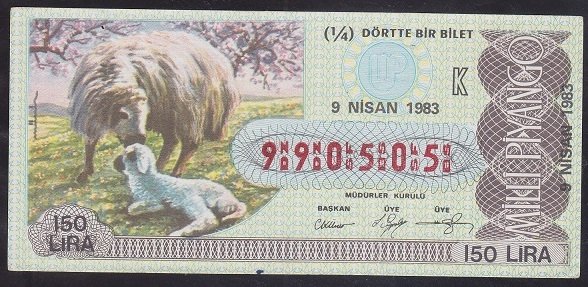 1983 9 NİSAN ÇEYREK BİLET - K SERİSİ