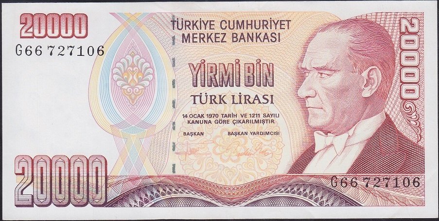 7.Emisyon 2.Tertip 20000 Lira G66 727106 Çilaltı