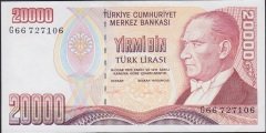 7.Emisyon 2.Tertip 20000 Lira G66 727106 Çilaltı