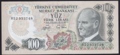 6.EMİSYON 2.TERTİP 100 LİRA H52 953748 ÇÇT +