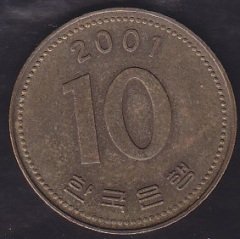 GÜNEY KORE 10 WON 2001