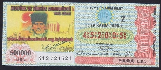 1998 29 KASIM YARIM BİLET