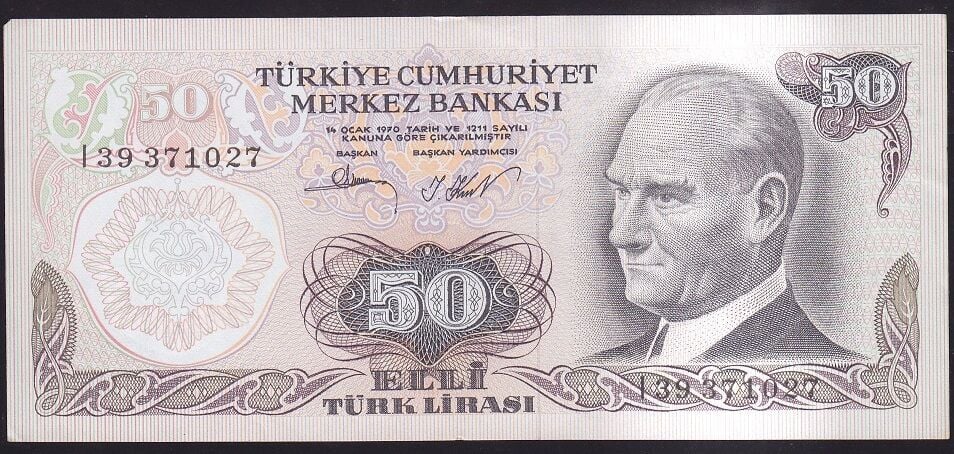 6.Emisyon 2.Tertip 50 Lira I39 371027 Ççt Çilaltı