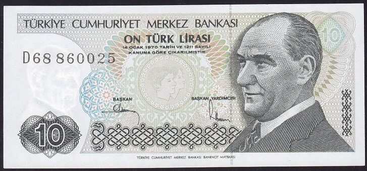 7.Emisyon 2.Tertip 10 Lira D68 860025 Çilaltı Çil