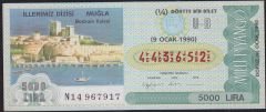 1990 9 Ocak Çeyrek Bilet - U-B Serisi