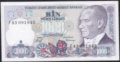 7.Emisyon 2.Tertip 1000 Lira F43 091845 Çilaltı Çil