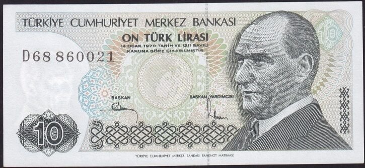 7.Emisyon 2.Tertip 10 Lira D68 860021 Çil