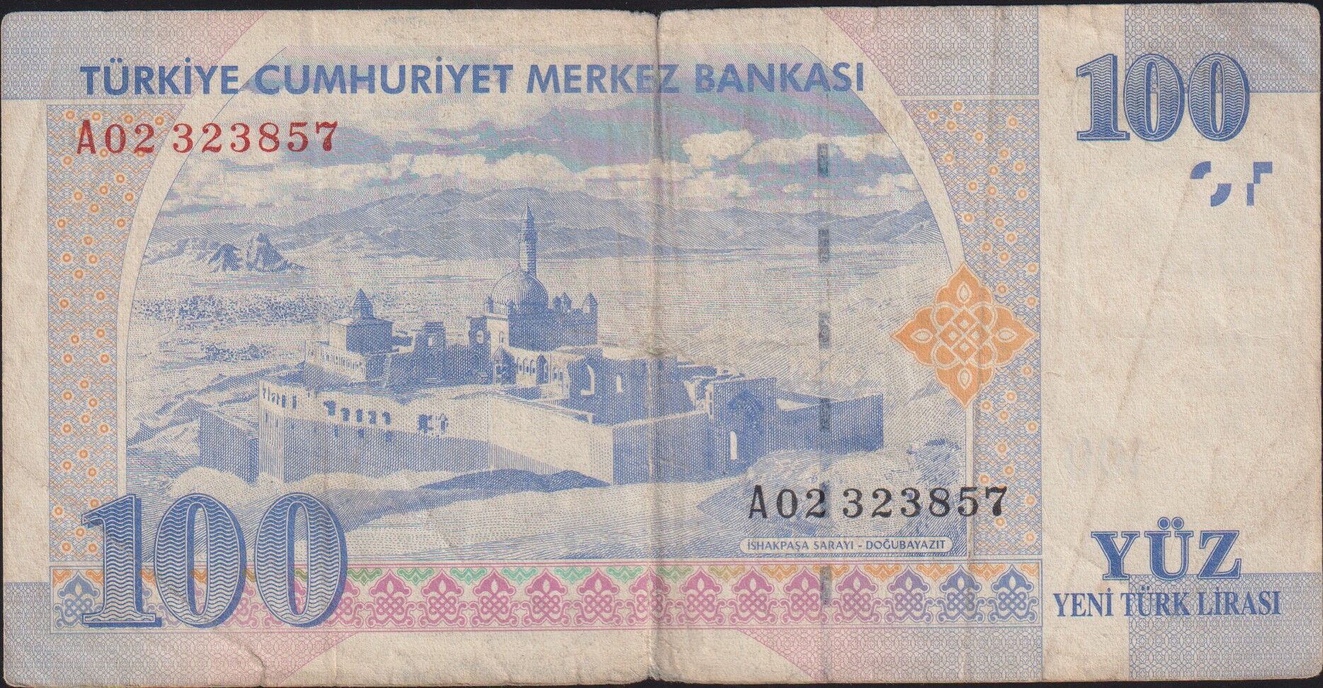 8.Emisyon 100 YTL A02 323857 Temiz