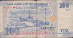 8.Emisyon 100 YTL A02 323857 Temiz